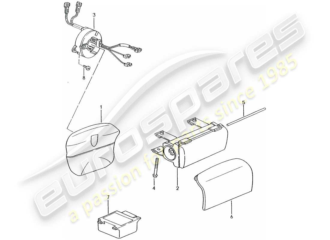 porsche 2003 (996) bolsa de aire diagrama de piezas