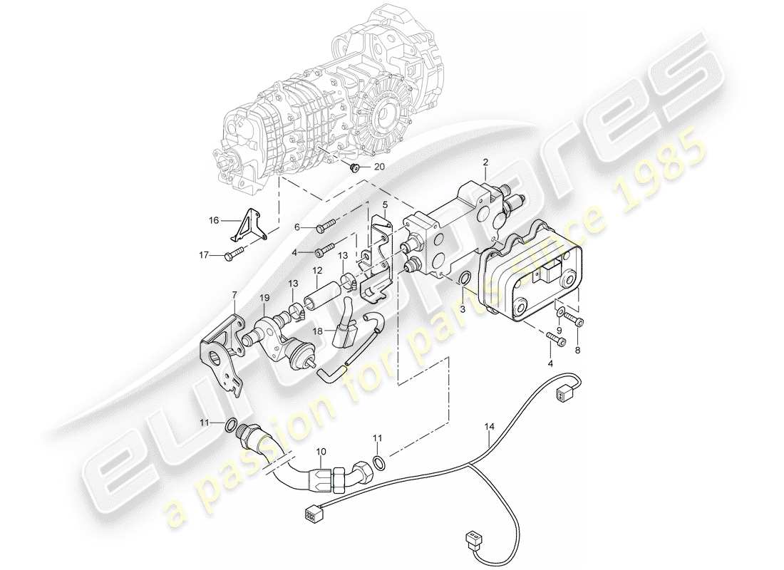 porsche 2003 (996 gt3) enfriador de aceite de engranajes - líneas - d - mj 2004>> diagrama de piezas