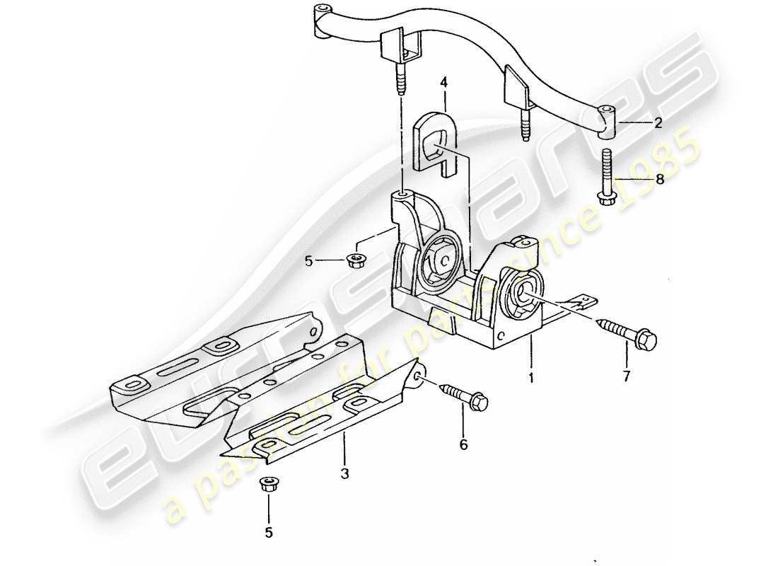 porsche 2002 (996 gt3) suspensión de la transmisión diagrama de piezas