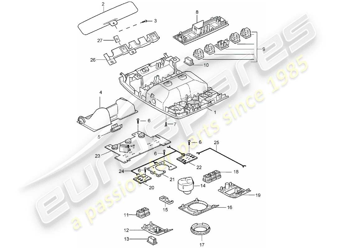 porsche 2005 (cayenne e1 9pa) soporte diagrama de piezas