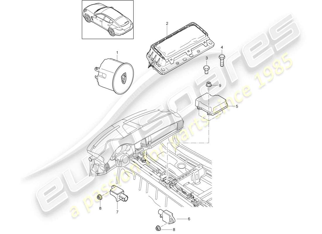 porsche 2010 (cayenne e1 9pa) bolsa de aire d >>- mj 2013 diagrama de piezas