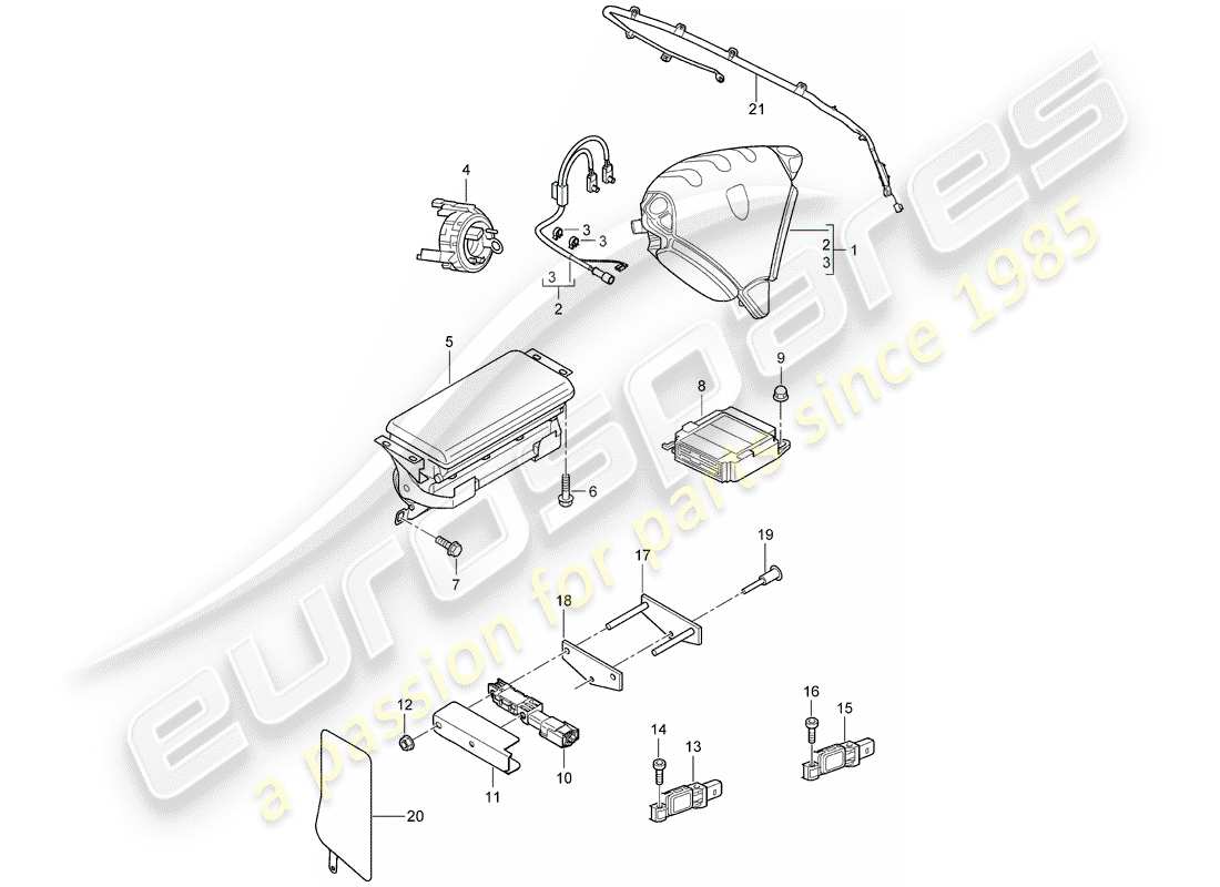 porsche 2010 (cayenne e1 9pa) bolsa de aire diagrama de piezas