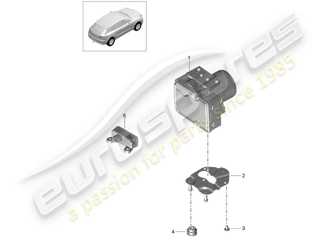 porsche 2015 (macan) unidad hidraulica diagrama de piezas