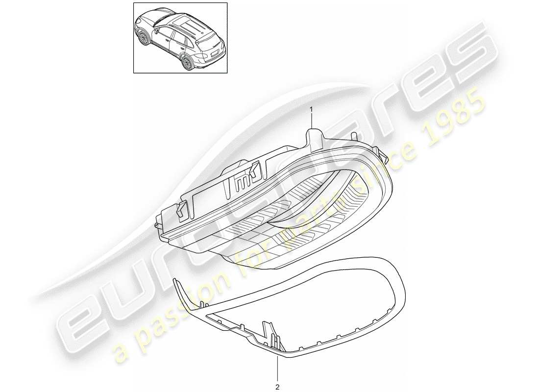 porsche 2017 (cayenne e2 92a) soporte diagrama de piezas