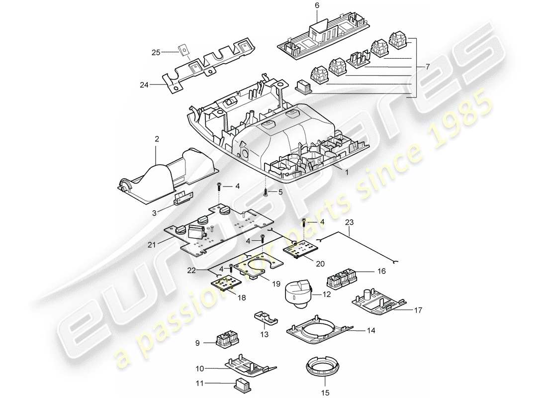 porsche 2008 (cayenne e1 9pa) soporte diagrama de piezas