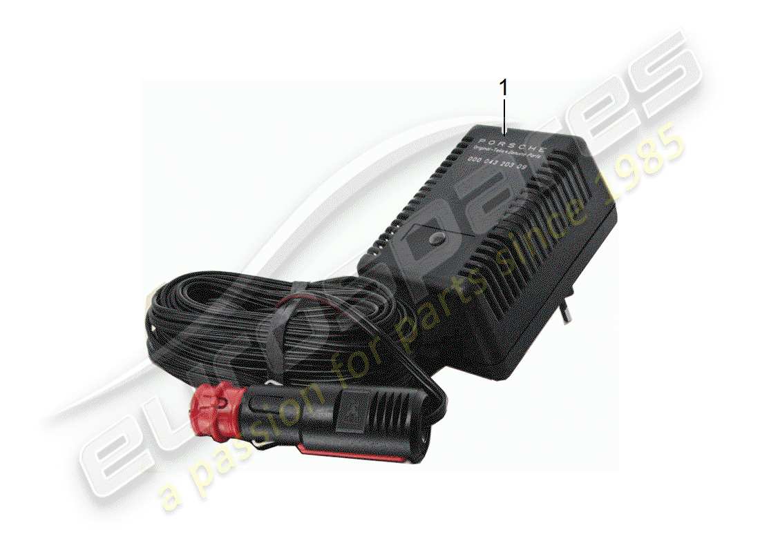 porsche 2008 (accessories) cargador - diagrama de piezas de 6 voltios