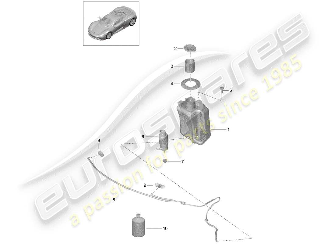 porsche 2015 (918 spyder) diagrama de piezas de la unidad arandela