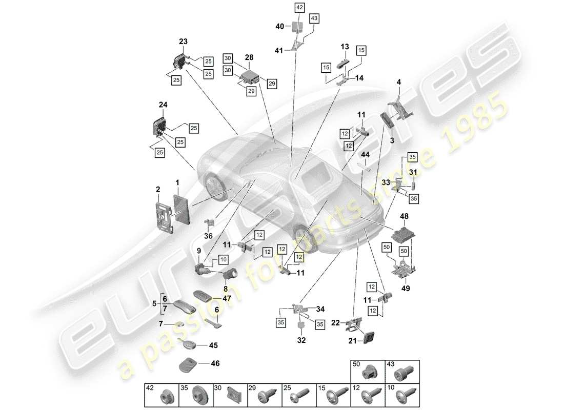 porsche 2018 (panamera 971-1) unidades de control diagrama de piezas
