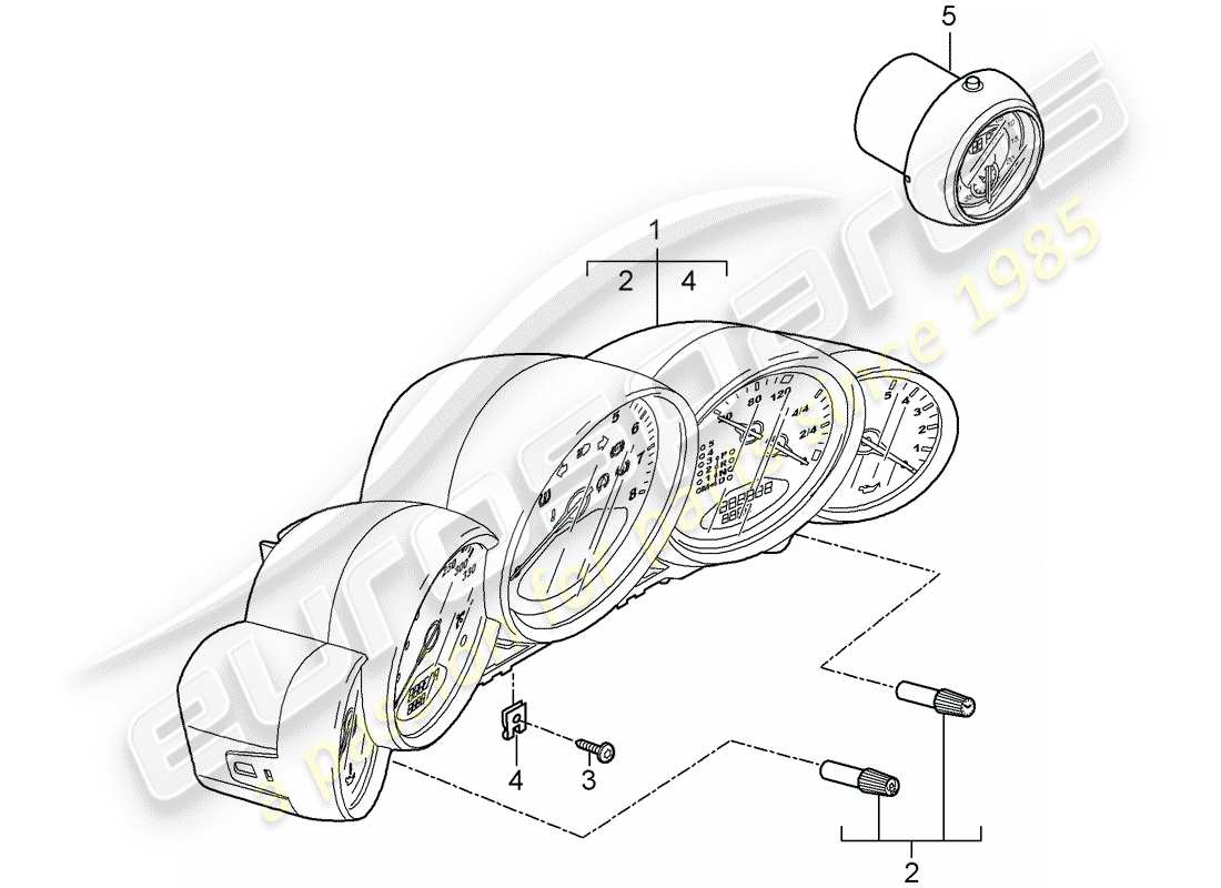 porsche 2013 (997-2 turbo / gt2 rs) instrumentos diagrama de piezas