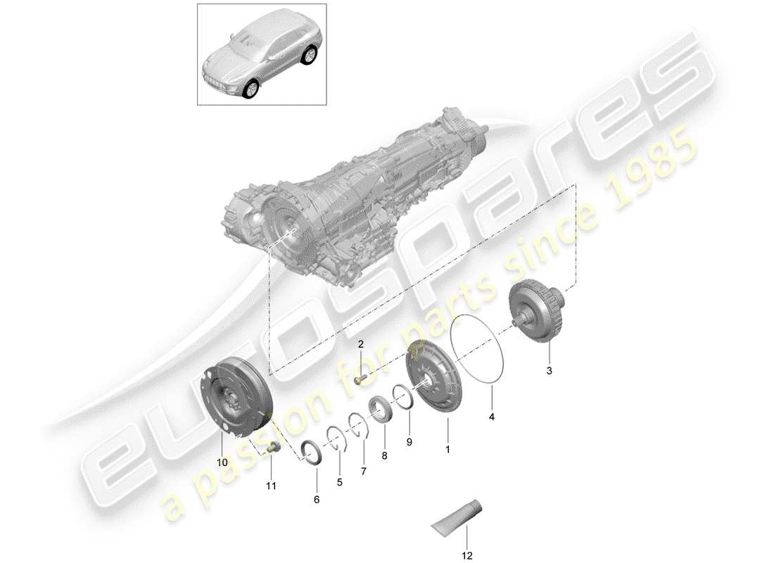porsche 2018 (macan) embrague diagrama de piezas