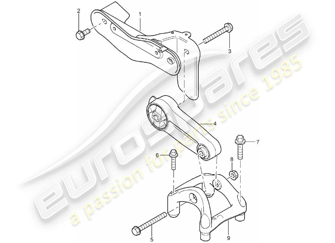 porsche 2004 (cayenne e1 9pa) dispositivo de elevación del motor diagrama de piezas