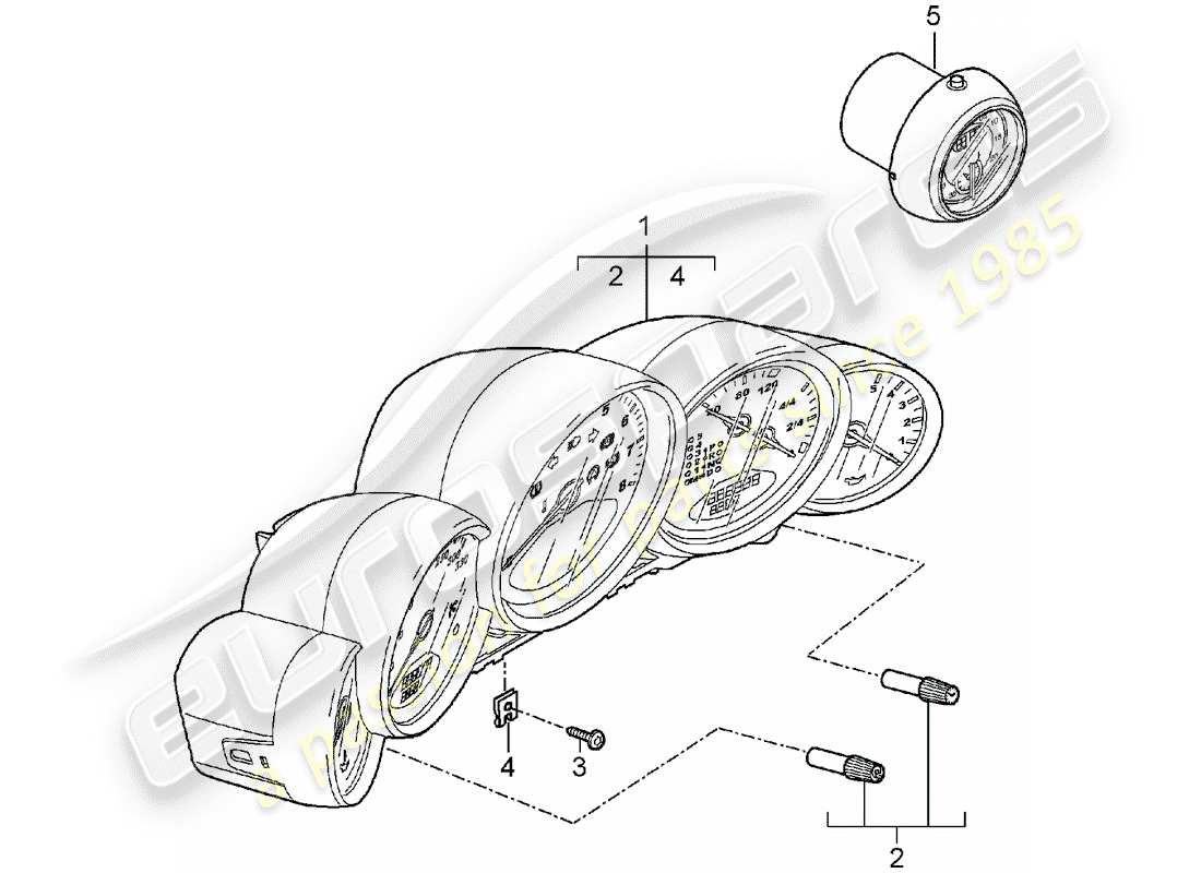 porsche 2005 (997-1) instruments diagrama de piezas
