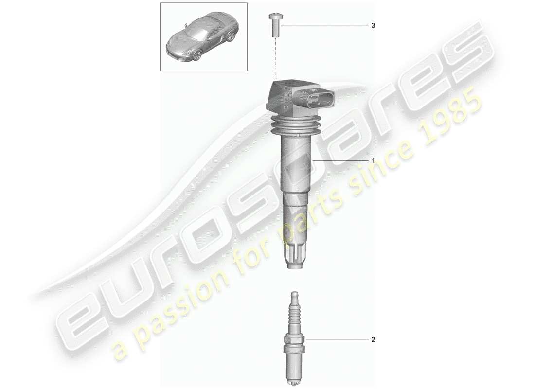 porsche 2012 (981 boxster) sistema de encendido diagrama de piezas