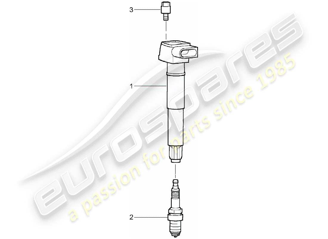 porsche 2005 (cayenne e1 9pa) diagrama de piezas del sistema de encendido