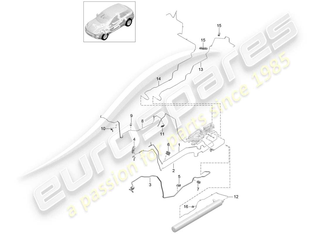 porsche 2016 (macan) sistema de autonivelación diagrama de piezas
