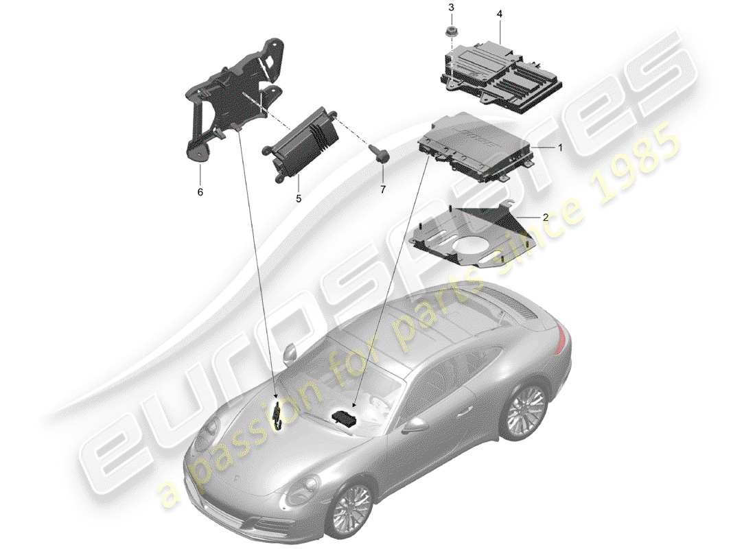 porsche 2020 (991-2) amplificador diagrama de piezas
