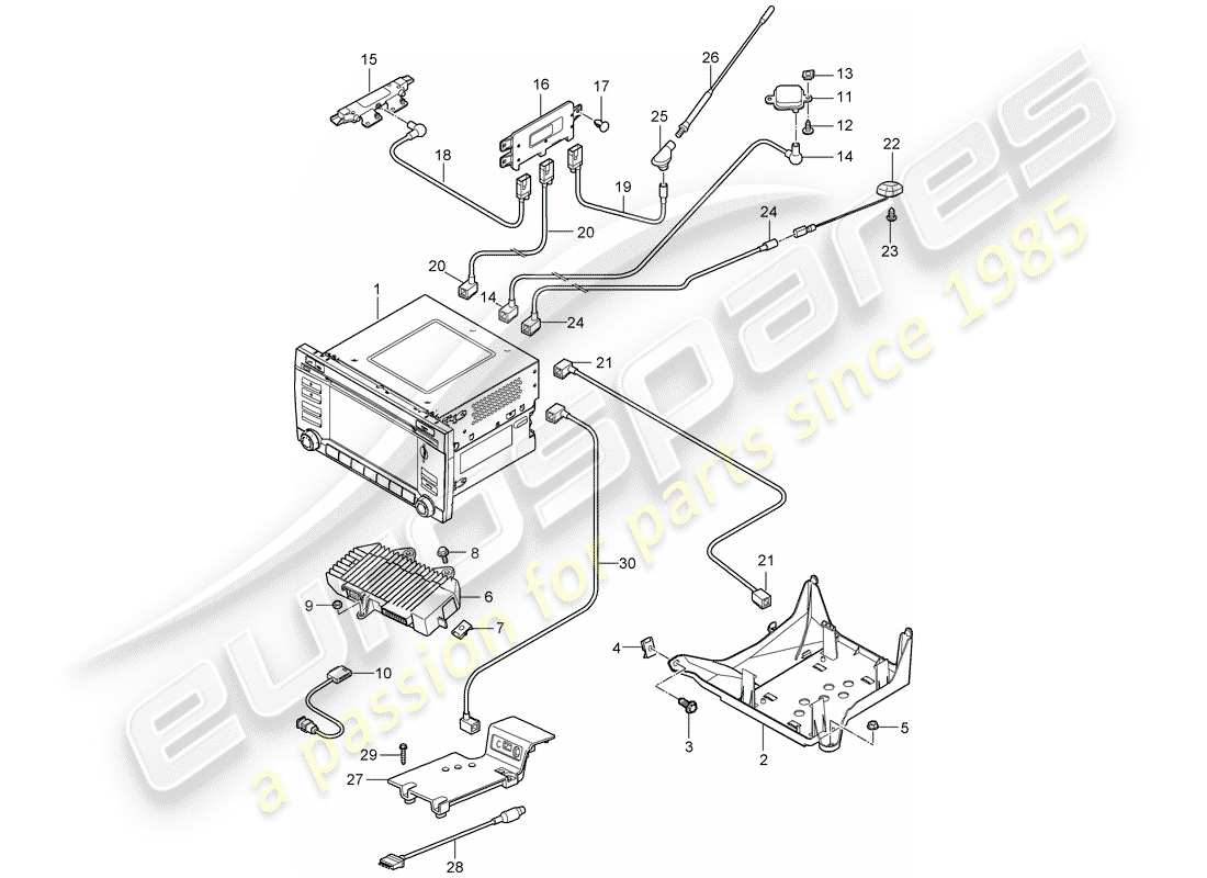 porsche 2010 (997-2 gt3) unidad operativa diagrama de piezas