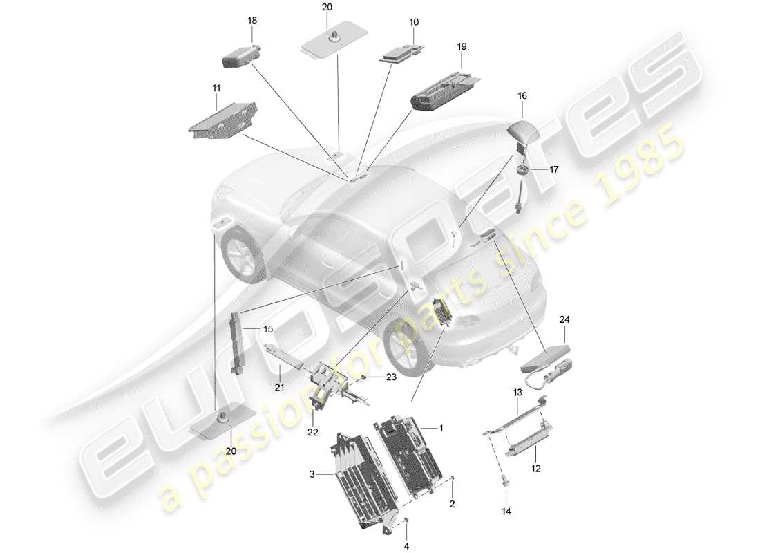 porsche 2015 (macan) teléfono diagrama de piezas