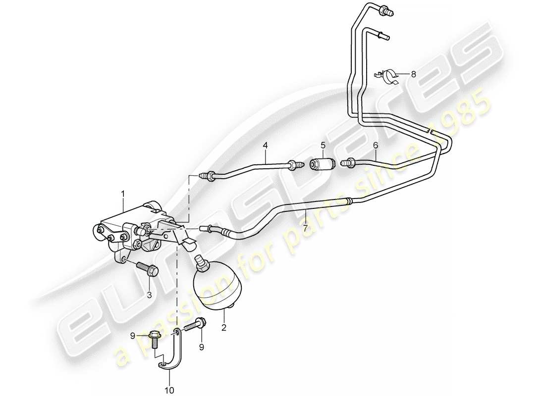 porsche 2003 (996 turbo / gt2) embrague hidráulico - funcionamiento - tubo del embrague hidráulico - unidad de presión - cilindro esclavo del embrague diagrama de piezas