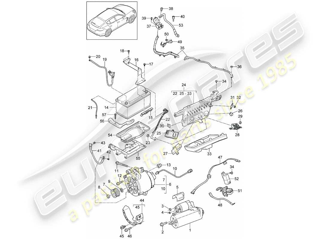 porsche 2010 (panamera 970) inicio diagrama de piezas