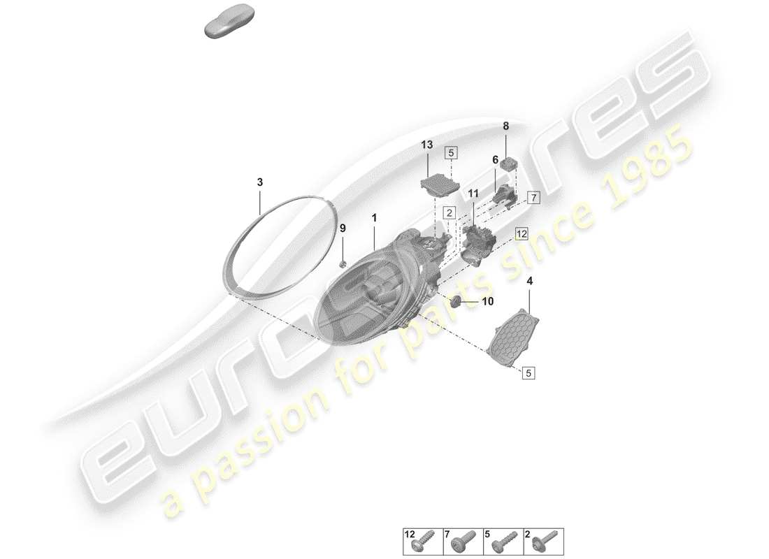 porsche 2020 (992-1) faro led diagrama de piezas