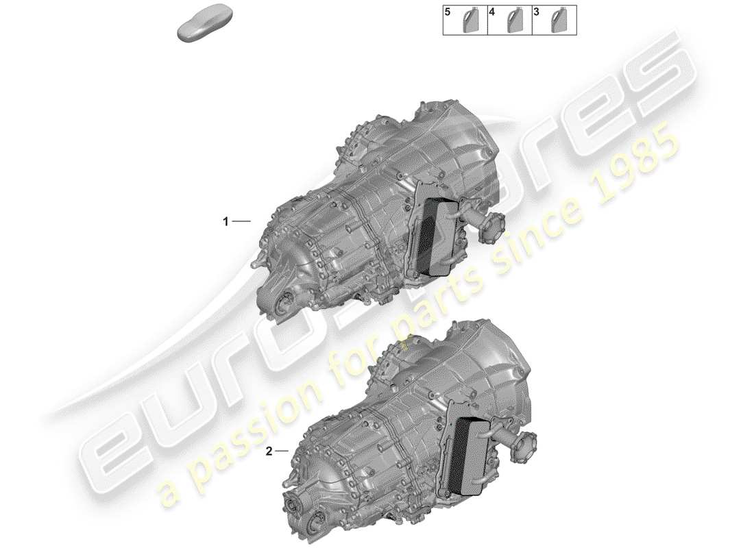 porsche 2020 (992-1) 8-speed caja de cambios de doble embrague diagrama de piezas