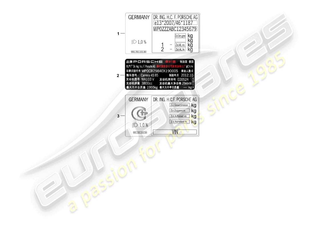 porsche 2015 (macan) señales/avisos diagrama de piezas