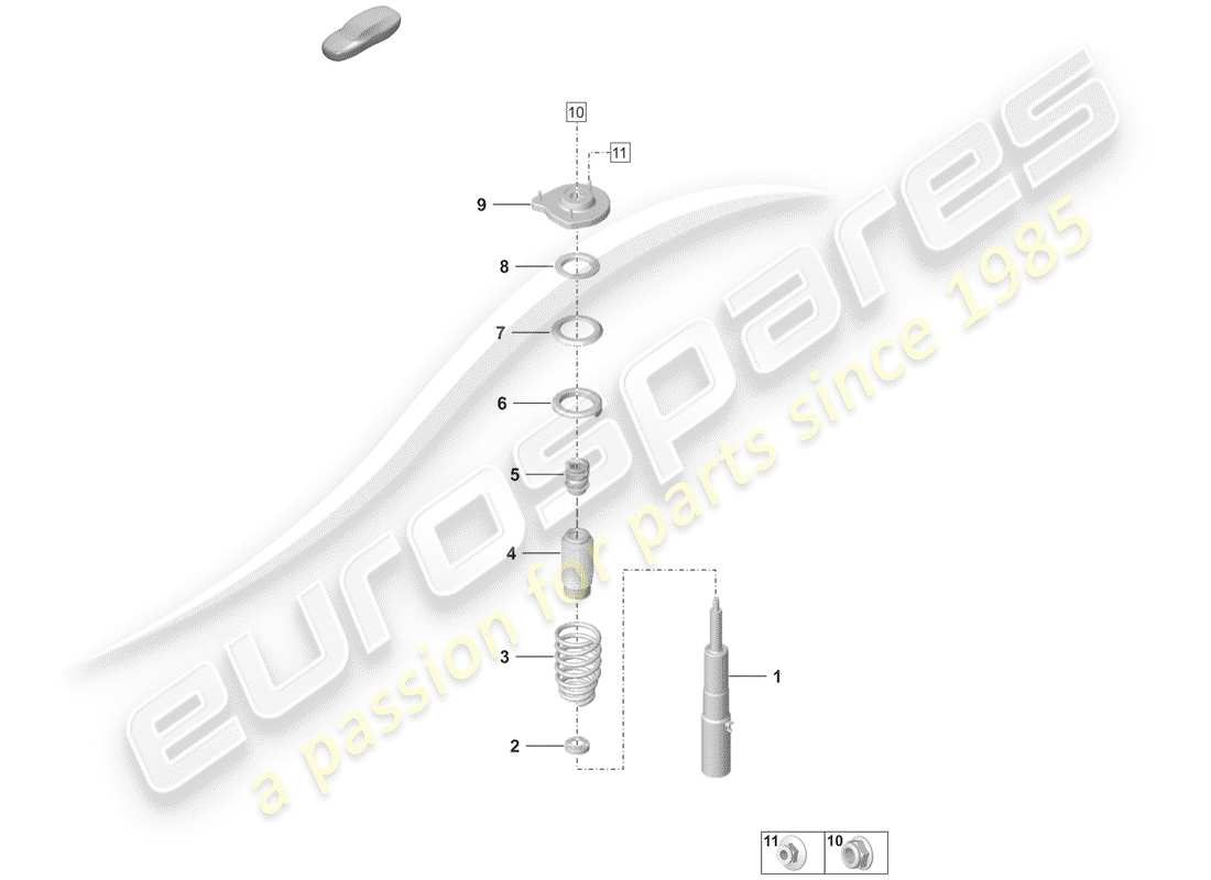 porsche 2020 (992-1) suspensión diagrama de piezas