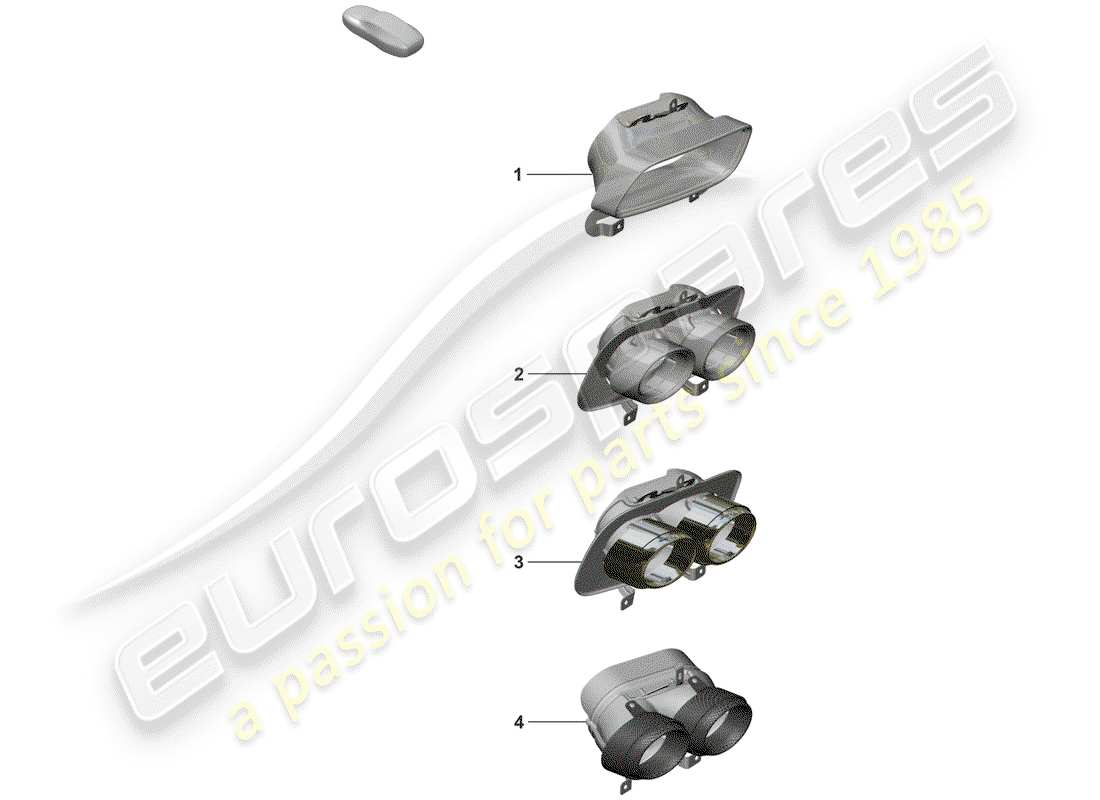 porsche 2020 (992-1) tubo de escape diagrama de piezas