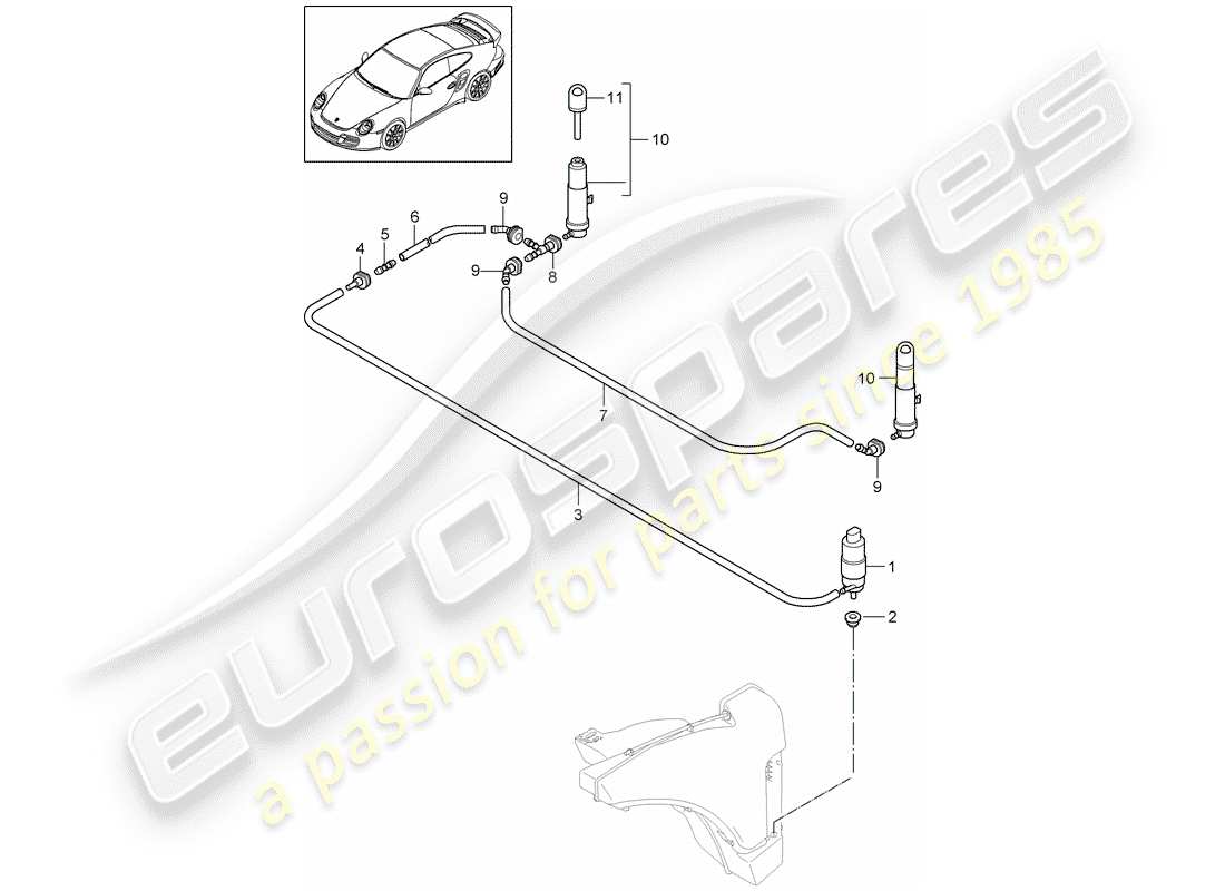porsche 911 t/gt2rs (2012) diagrama de piezas del sistema arandela
