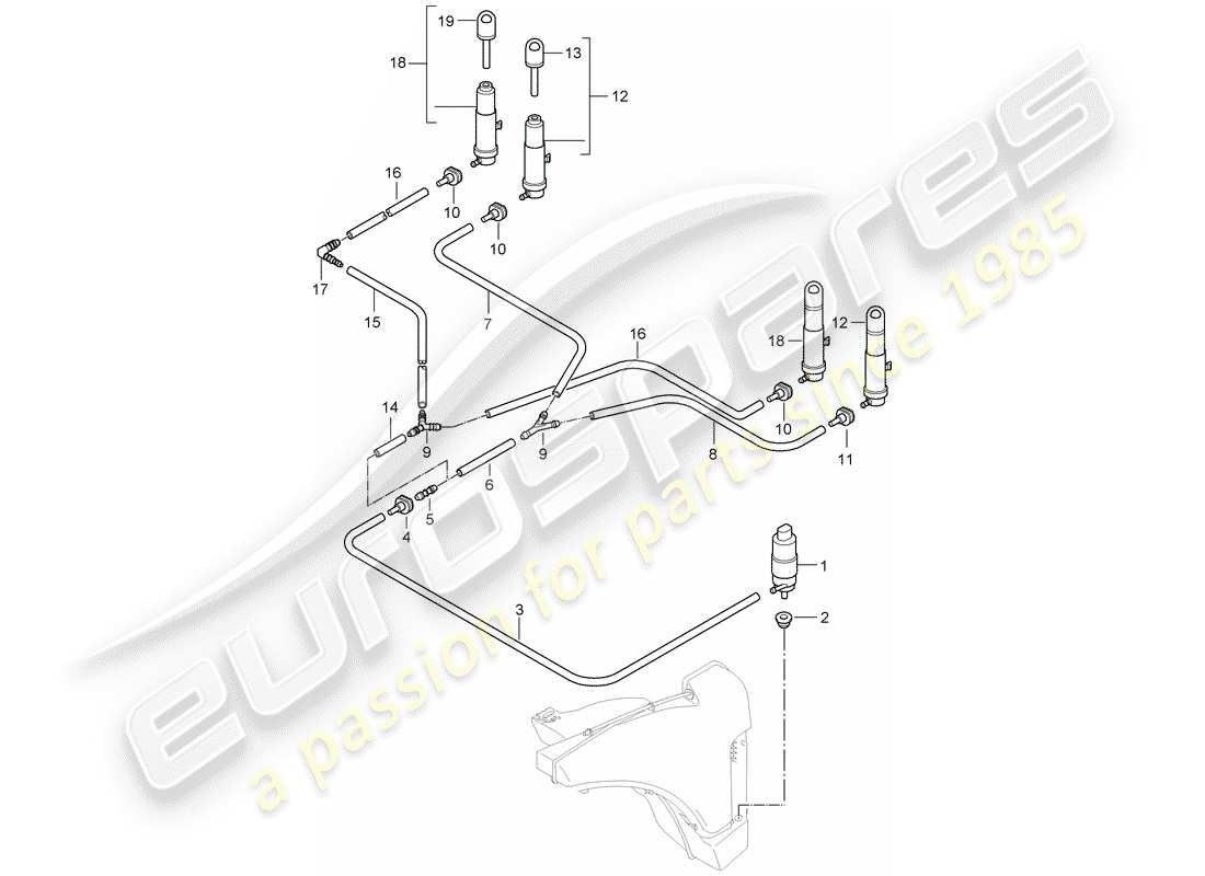 porsche 2009 (997-2 gt3) sistema arandela diagrama de piezas