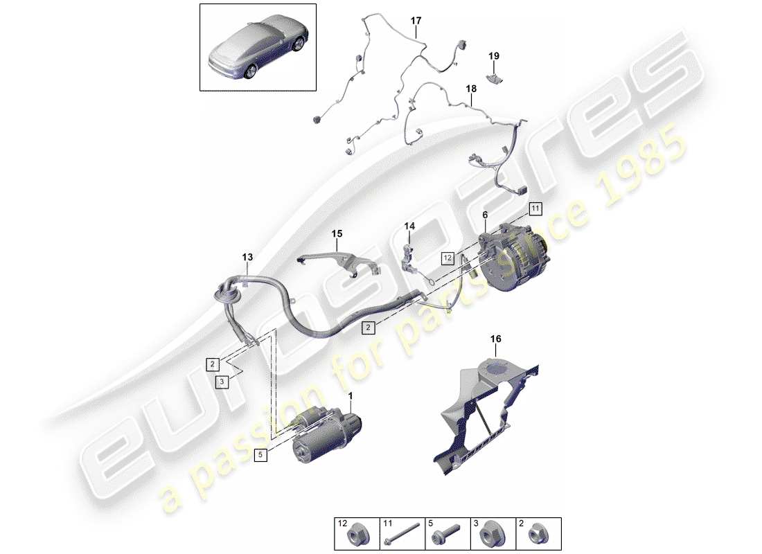 porsche 2018 (panamera 971-1) inicio diagrama de piezas