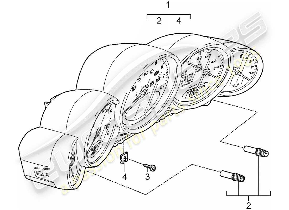 porsche 2013 (997-2 turbo / gt2 rs) instruments diagrama de piezas