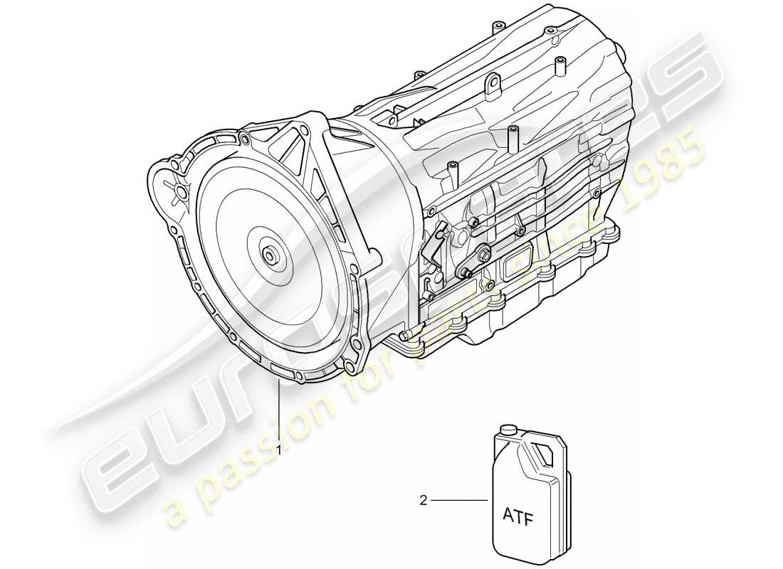 porsche 2010 (cayenne e1 9pa) 6-speed caja de cambios automática para diagrama de piezas