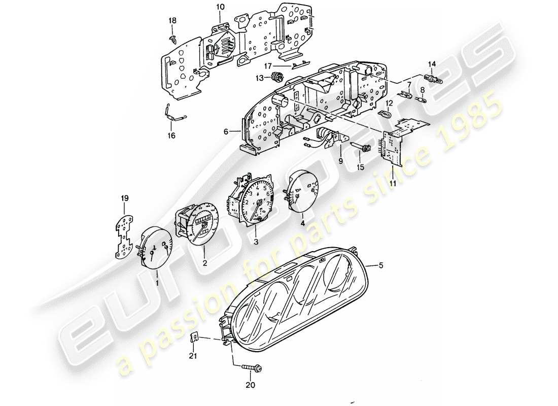 porsche 1986 (944) grupo de instrumentos - d >> - mj 1986 diagrama de piezas