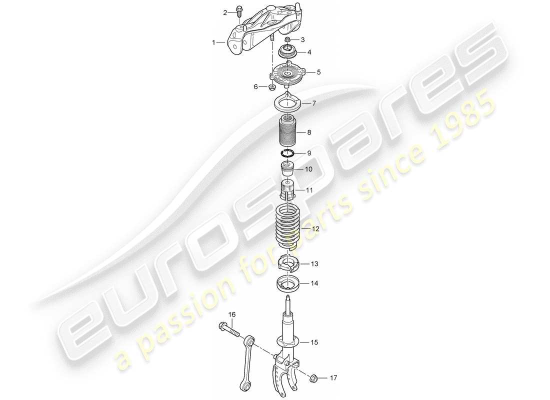 porsche 2010 (cayenne e1 9pa) suspensión diagrama de piezas