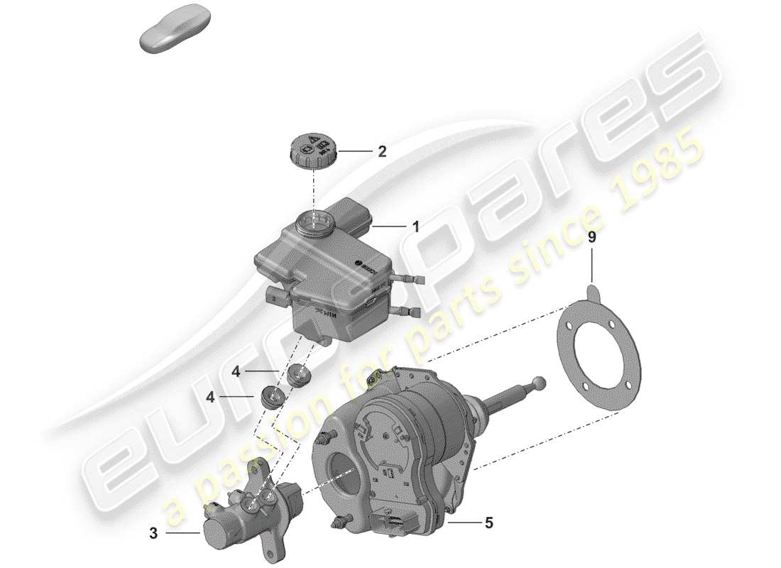 porsche 2020 (992-1) cilindro maestro del freno diagrama de piezas