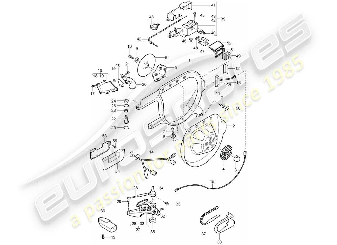 porsche 2010 (cayenne e1 9pa) soporte diagrama de piezas
