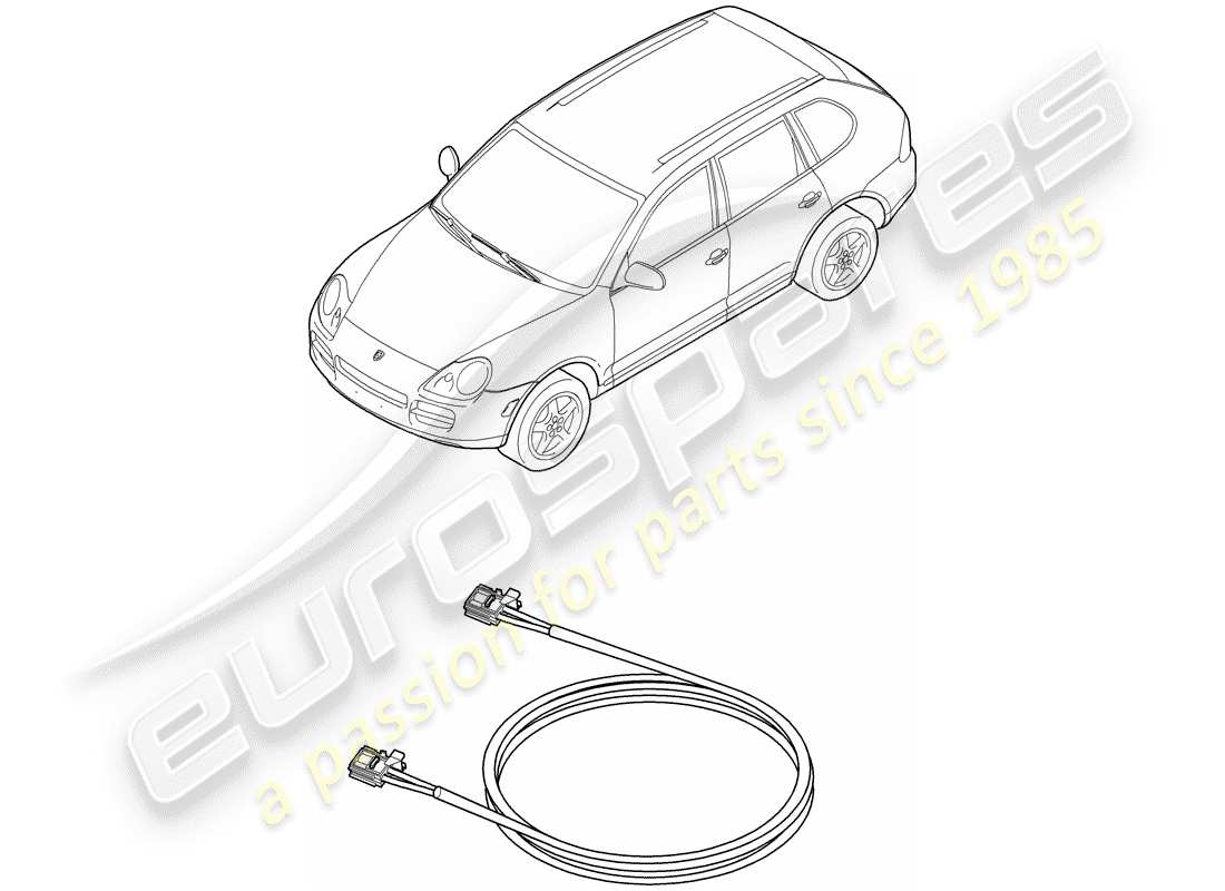porsche 2007 (cayenne e1 9pa) fibra óptica ligera diagrama de piezas