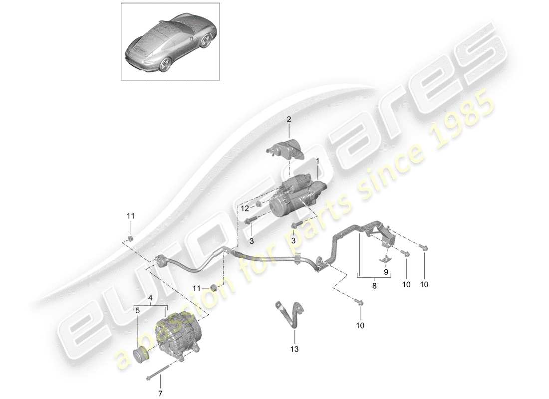 porsche 2012 (991-1) inicio diagrama de piezas