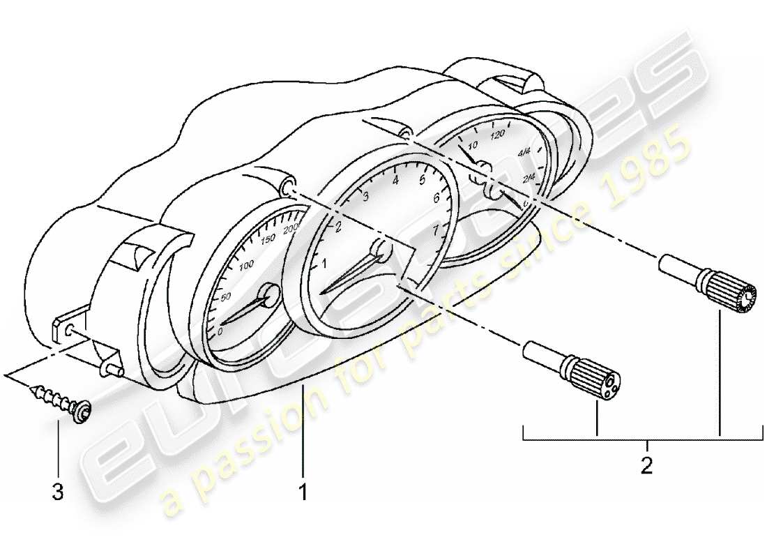 porsche 1997 (986 boxster) grupo de instrumentos - completo - d - mj 2001>> diagrama de piezas