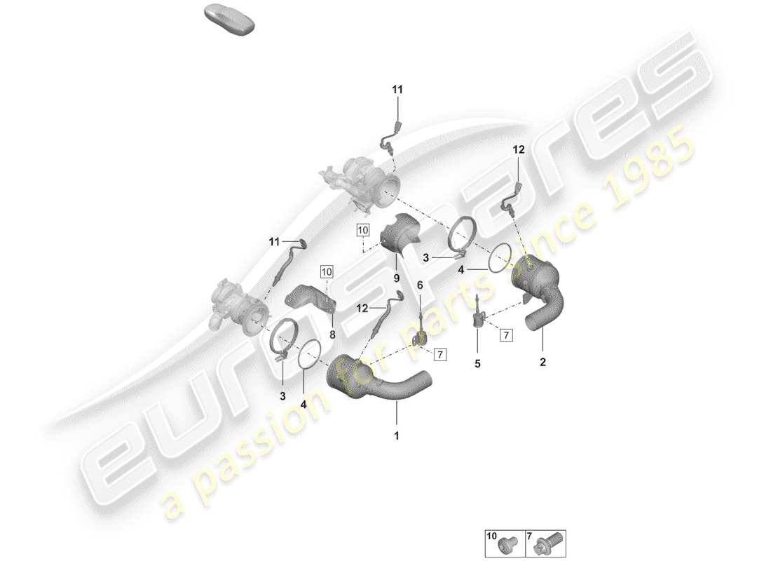 porsche 2020 (992-1) catalizador diagrama de piezas