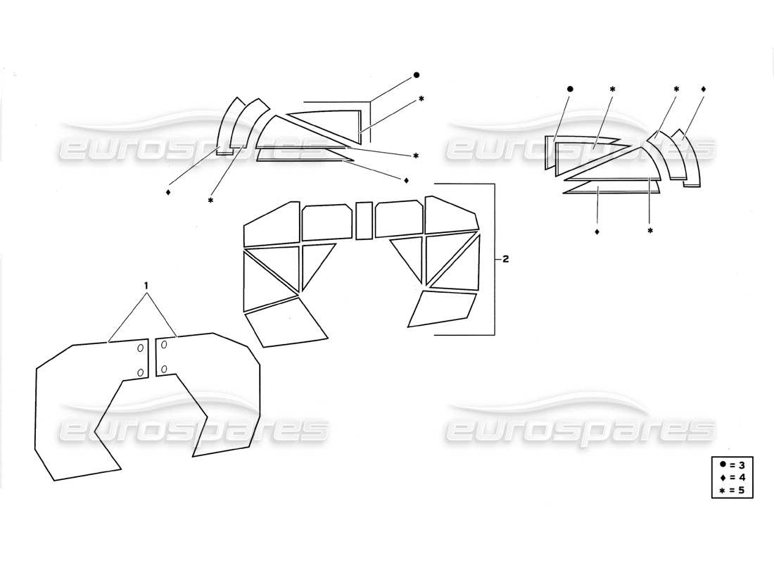 lamborghini diablo gt (1999) compartimiento de pasajero diagrama de piezas
