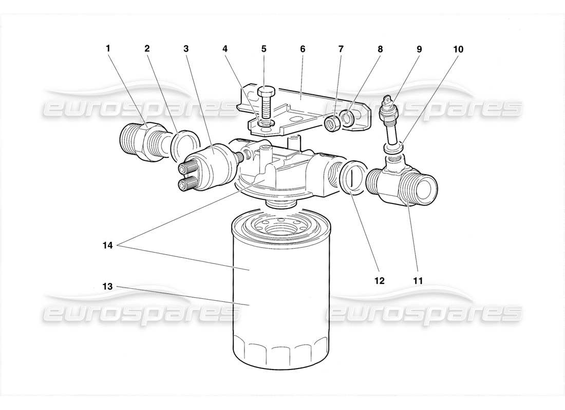 lamborghini diablo se30 (1995) diagrama de piezas del filtro de aceite del motor