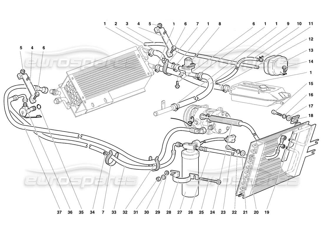 lamborghini diablo se30 (1995) diagrama de piezas de control de clima