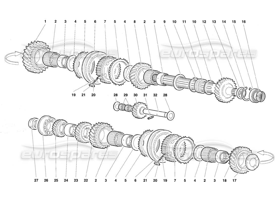 lamborghini diablo se30 (1995) diagrama de piezas del eje impulsado