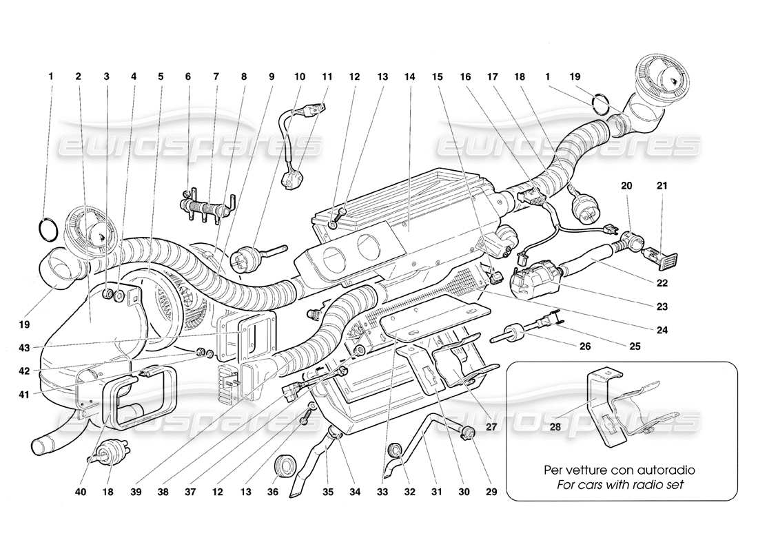 lamborghini diablo se30 (1995) diagrama de piezas de control de clima