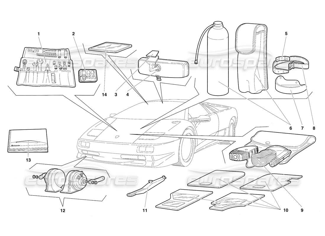 lamborghini diablo sv (1997) accesorios diagrama de piezas