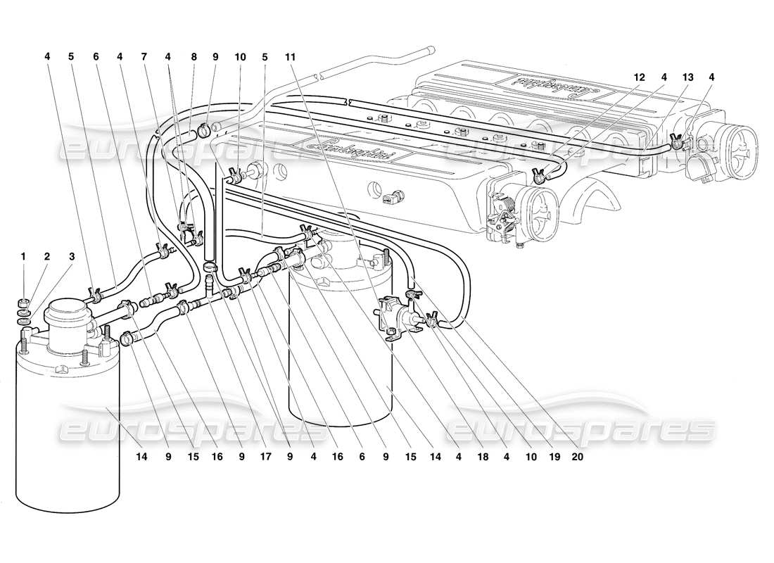 lamborghini diablo se30 (1995) diagrama de piezas del sistema de combustible