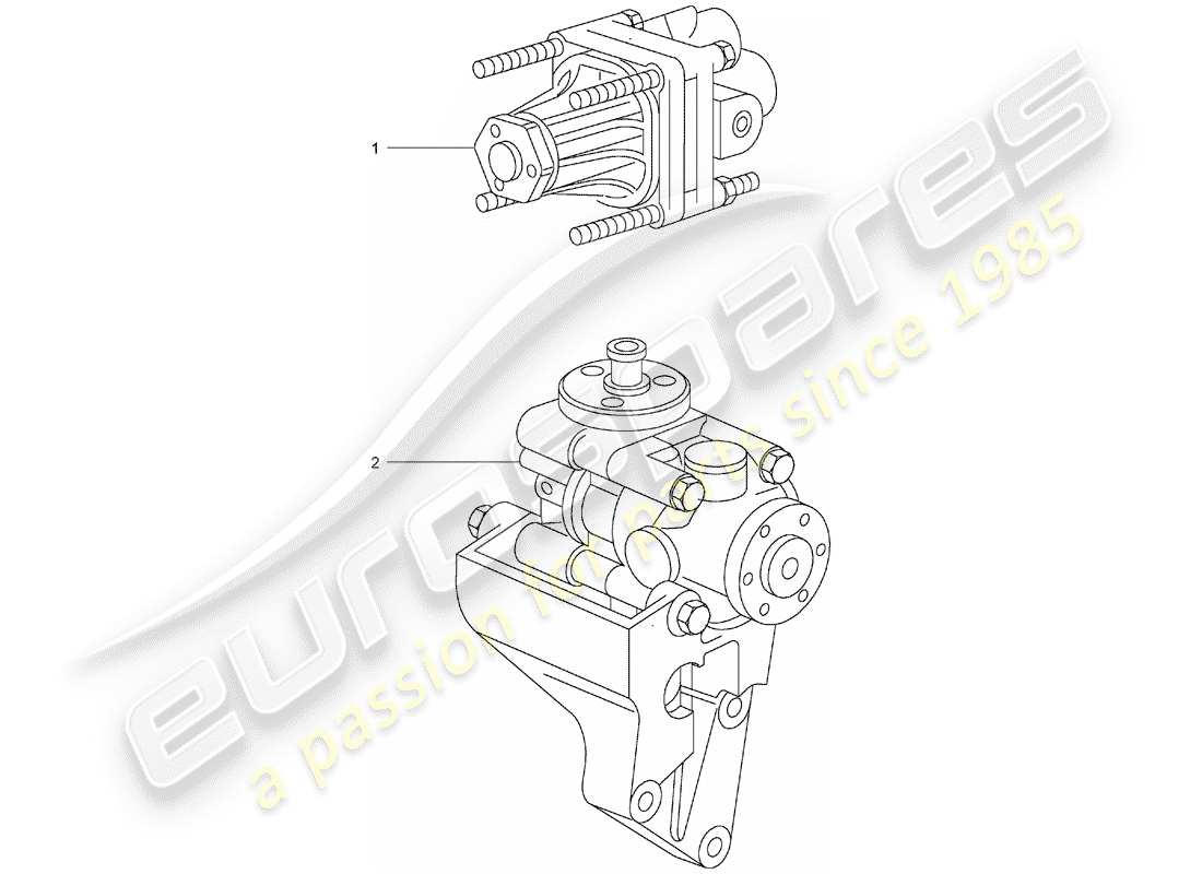 un diagrama de piezas del catálogo de piezas porsche 1996 (refurbished and exchange catalogue)